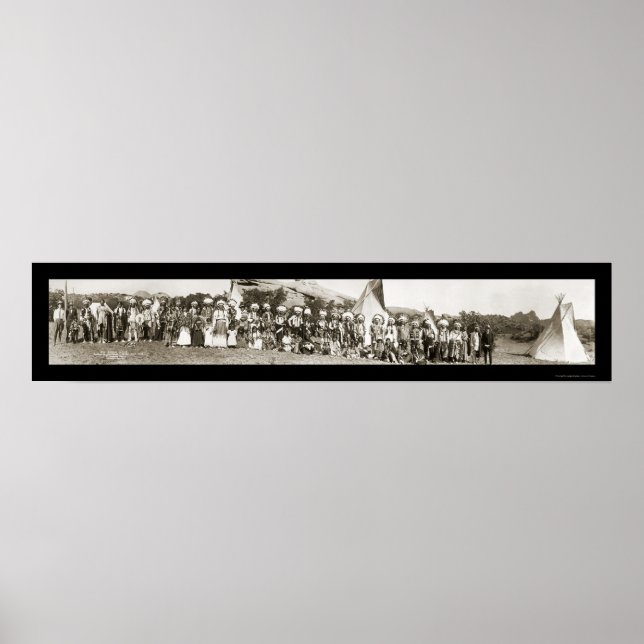 Poster Photo du camp indien d'Ute 1913 (Devant)