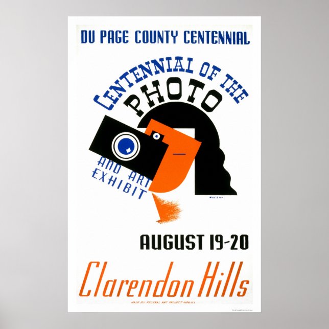 Poster Photo du centenaire 1939 WPA (Devant)