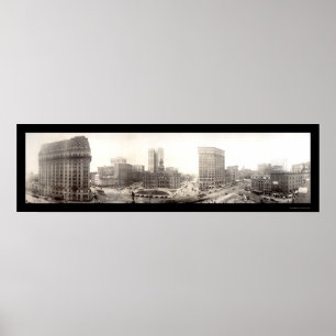 Poster Photo du centre-ville de Detroit 1914