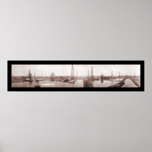 Poster Photo du gisement pétrolier Desdia 1919