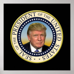 Poster Photo du Président Trump Sceau présidentiel