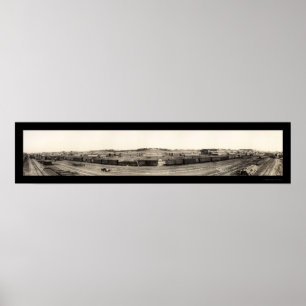 Poster Photo du train du camp Dodge Iowa 1917