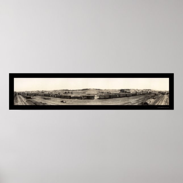 Poster Photo du train du camp Dodge Iowa 1917 (Devant)