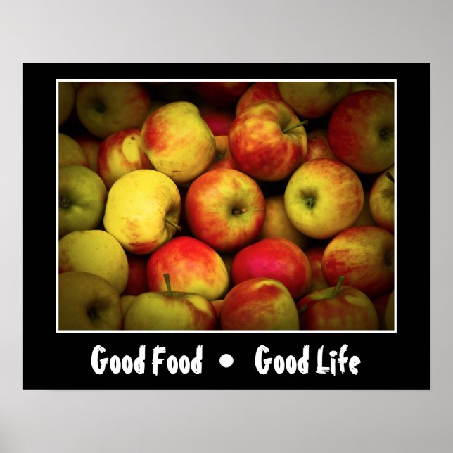 Poster Photo d'un boisseau de pommes qui mûrissent (Devant)