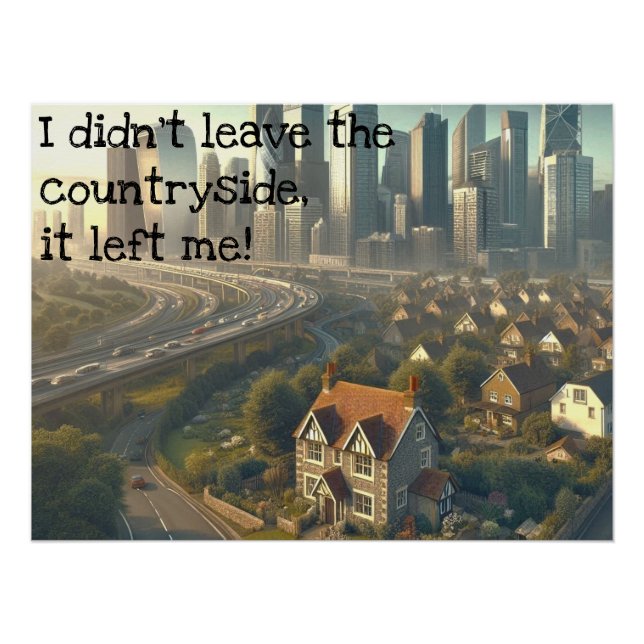 Poster Photo d'un mignon chalet avec une ville à proximit (Devant)