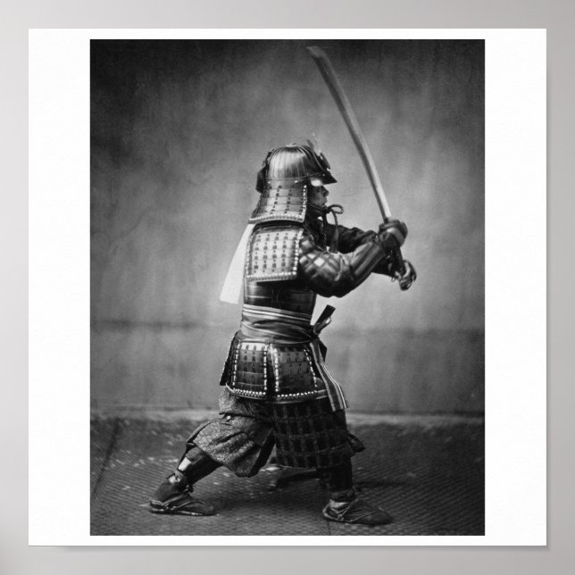 Poster Photo d'un Samurai C. 1860 (Devant)