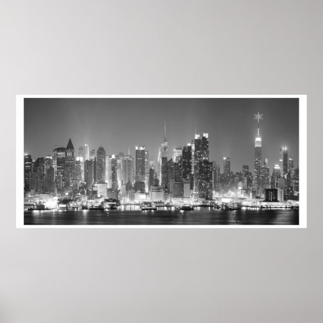 Poster Photo en noir et blanc de New York (Devant)