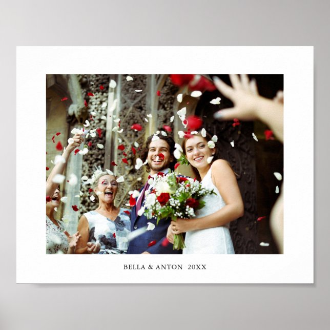 Poster Photo et nom du Mariage personnalisé Imprimer (Devant)