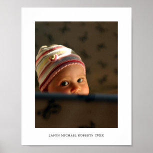 Poster Photo et nom personnalisé pour bébé Imprimer