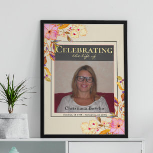 Poster Photo florale Célébrant la vie Femme Funérailles