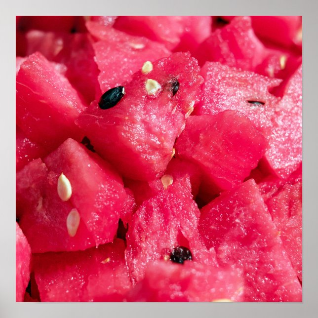 Poster photo fruitée fraîche de salade de pastèque tranch (Devant)