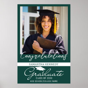 Poster Photo Graduation Congrats Grad Classe De 20XX Vert