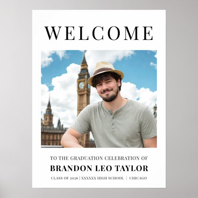 Poster Photo Graduation Party Welcome Board (Devant)