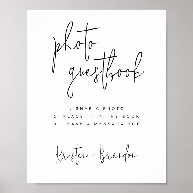 Poster Photo Guestbook Sign Modèle, Photo Guestbook (Devant)