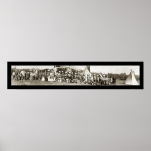 Poster Photo indienne 1913 de camp d'Ute
