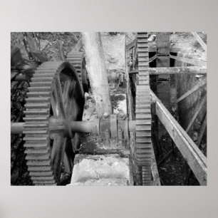 Poster Photo industrielle - Grist Mill Transmission Gear