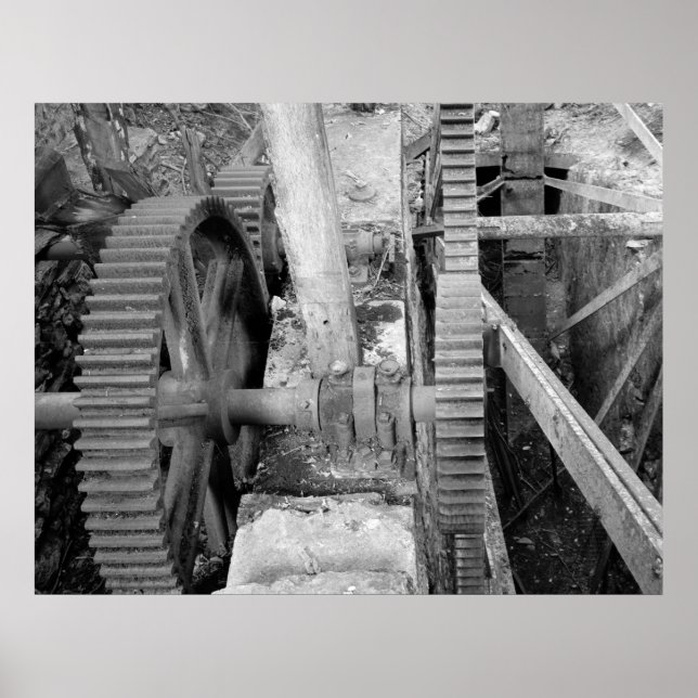 Poster Photo industrielle - Grist Mill Transmission Gear (Devant)