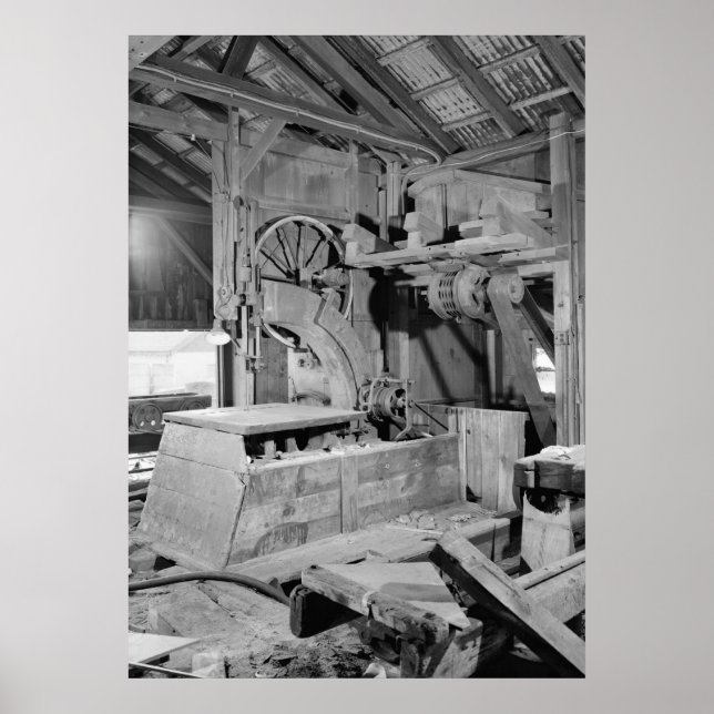 Poster Photo industrielle - Scie de la bande de scierie (Devant)