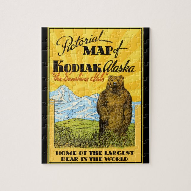 Poster photo Kodiak Alaska Bear Puzzle (Vertical)