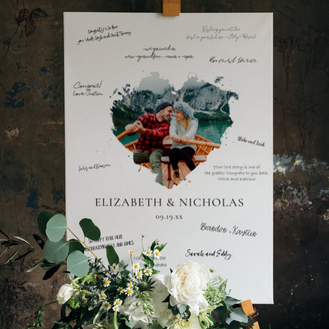 Poster Photo mariage | Alternative au livre d'hôtes (Créateur téléchargé)