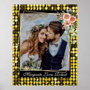 Poster Photo Mariage d'or moderne