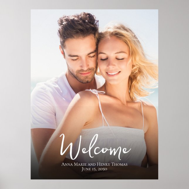 Poster Photo mariage Simple Moderne Calligraphie Minimali (Devant)
