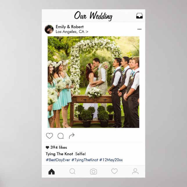 Poster photo mariage Style médias sociaux (Devant)