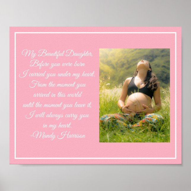 Poster Photo Maternité personnalisée Belle maman Citation (Devant)