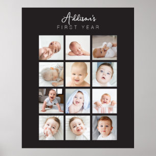 Poster photo mensuel de la première année du bébé