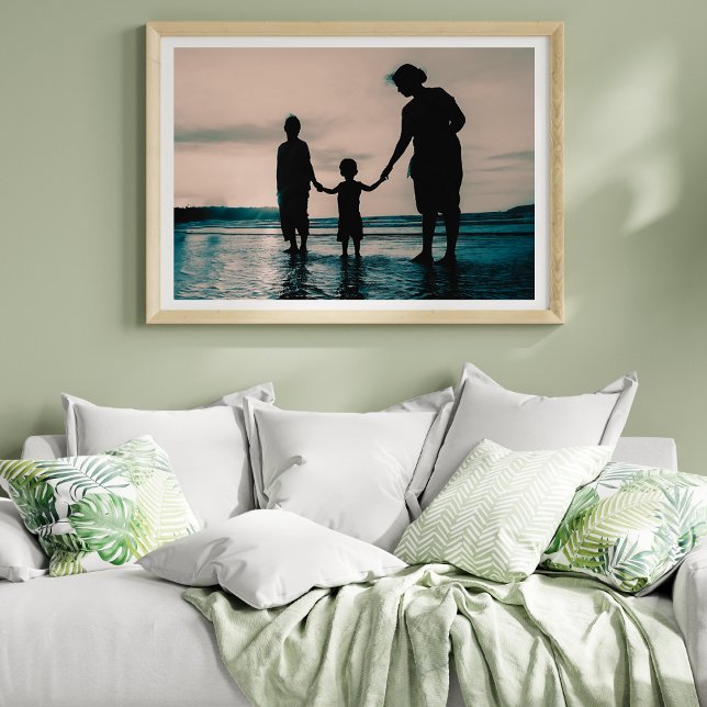 Poster Photo Mère Et Enfants Sur La Plage (Mother And Children On The Beach Photo Poster)