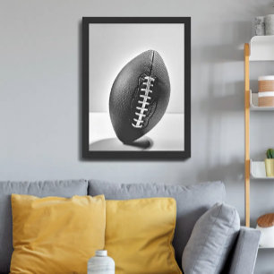 Poster Photo minimaliste de football noir et blanc