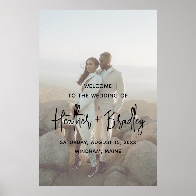 Poster Photo minimaliste Mariage moderne (Devant)