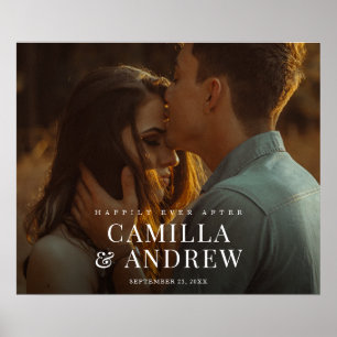 Poster Photo moderne Elégant Mariage Bienvenue