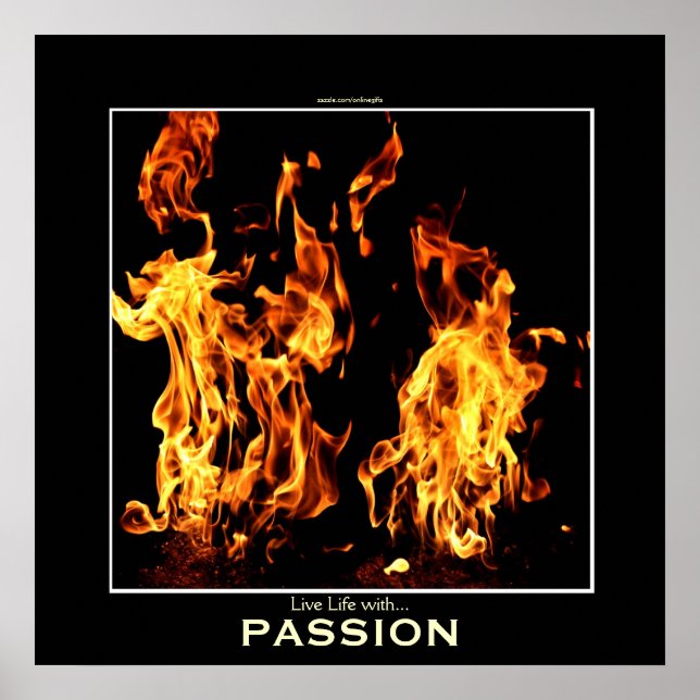 Poster photo Motivationnel de la passion du feu fl (Devant)