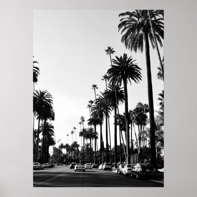 Poster photo noir et blanc de Los Angeles Imprimer (Devant)