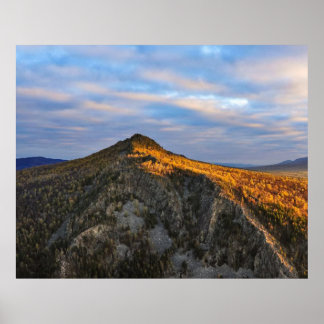 Poster photo of a mountainous autumn forest, mountains, p