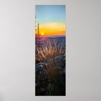 Poster photo of a mountainous autumn forest, mountains, p