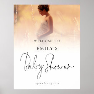 Poster Photo Overlay Baby shower d'accueil de script mode