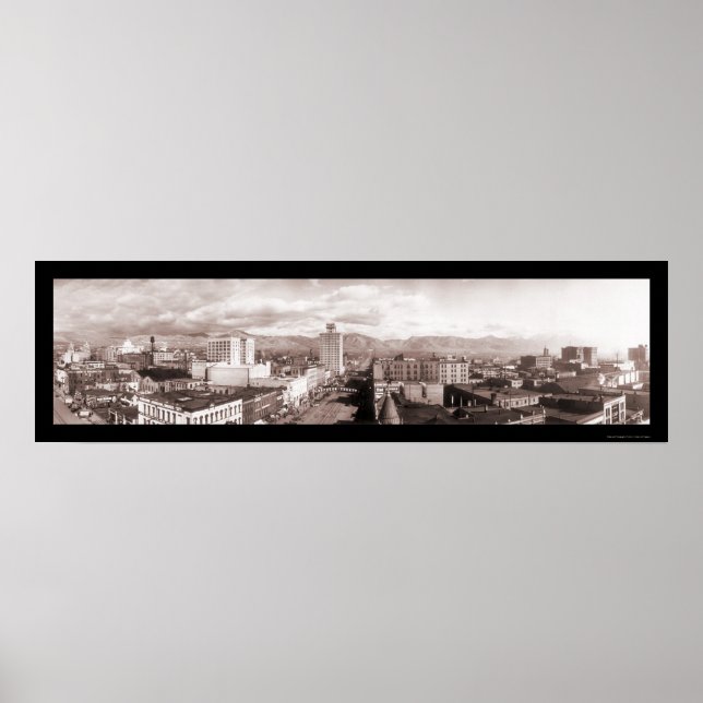 Poster Photo panoramique de Salt Lake City UT 1913 (Devant)