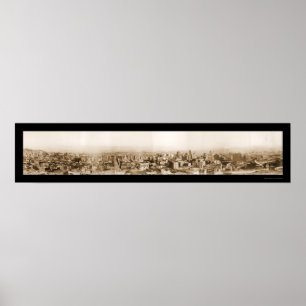 Poster Photo panoramique de San Francisco 1910