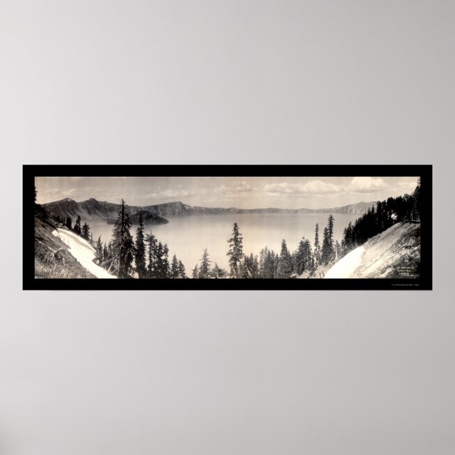 Poster Photo panoramique du lac Crater 1909 (Devant)