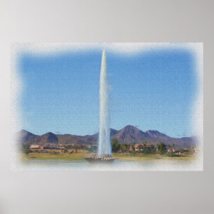 Poster Photo peinture de Fontaine dans Fountain Hills, Az