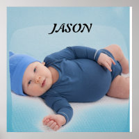Photo personnalisé de bébé garçon bleu sur mesure