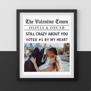 Poster Photo personnalisé de journal de la Saint-Valentin
