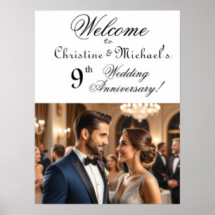 Poster Photo personnalisée 1 9e anniversaire du Mariage B