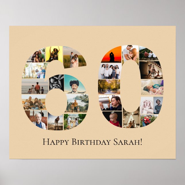 Poster Photo personnalisée 60e anniversaire ou anniversai (Devant)