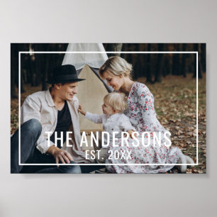 Poster Photo personnalisée avec nom de famille et année d