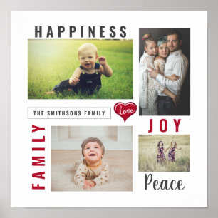 Poster Photo personnalisée Collage Amour Joie Famille