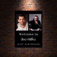 Photo personnalisée noir amis blancs anniversaire