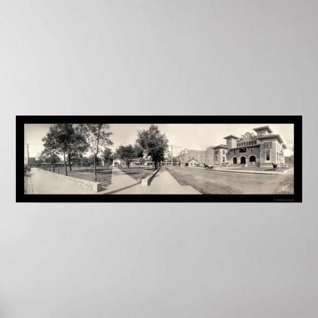 Poster Photo Plaza Pensacola FL 1909 (Devant)